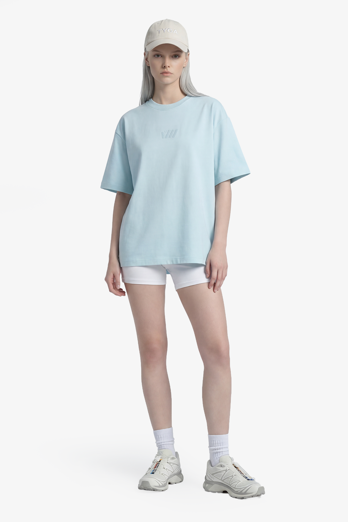 TYGA ICON TB EMBROIDERY OVERSIZED T-SHIRT - SKY BLUE