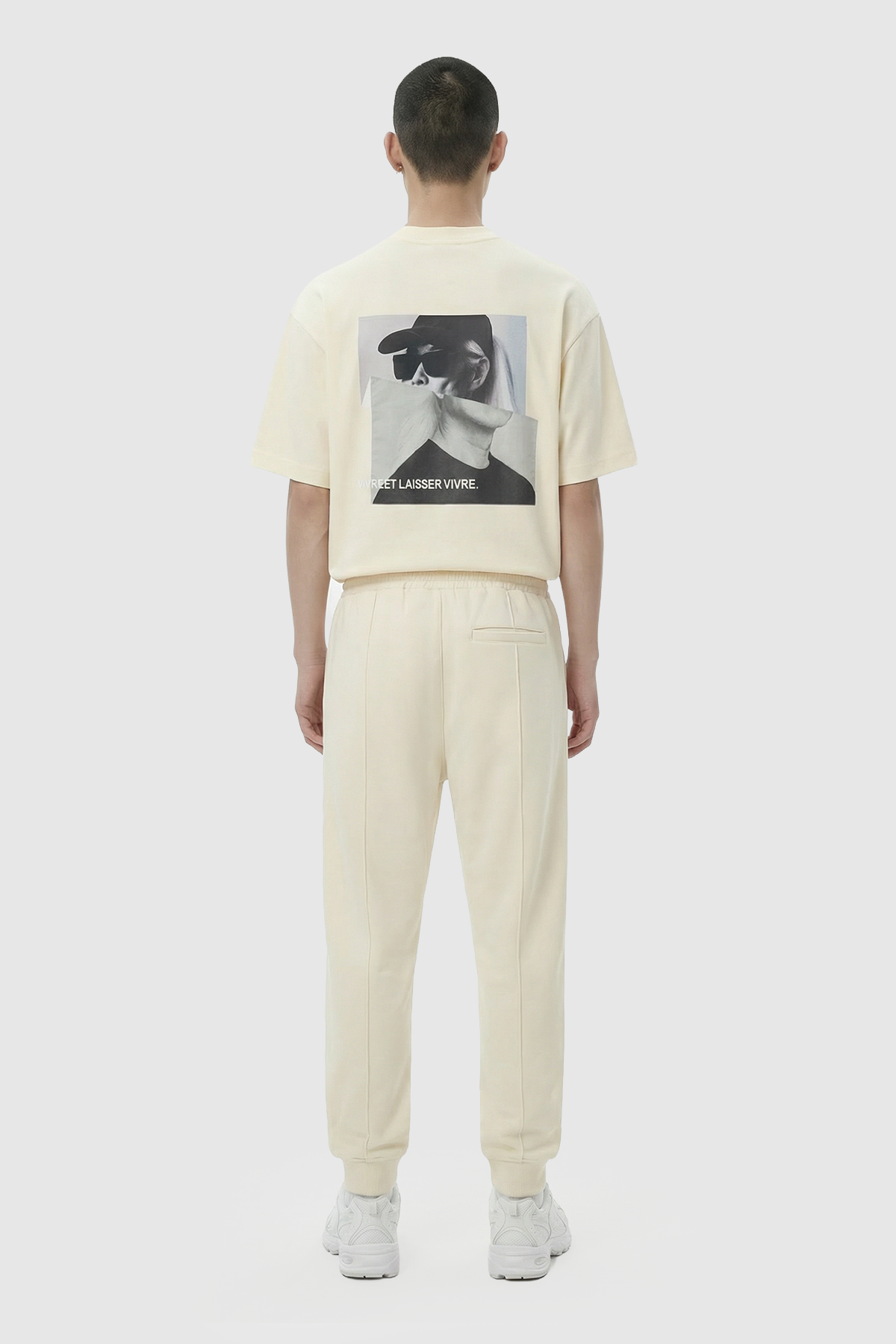 TYGA ICON EMBROIDERY COTTON SWEATPANTS - BEIGE