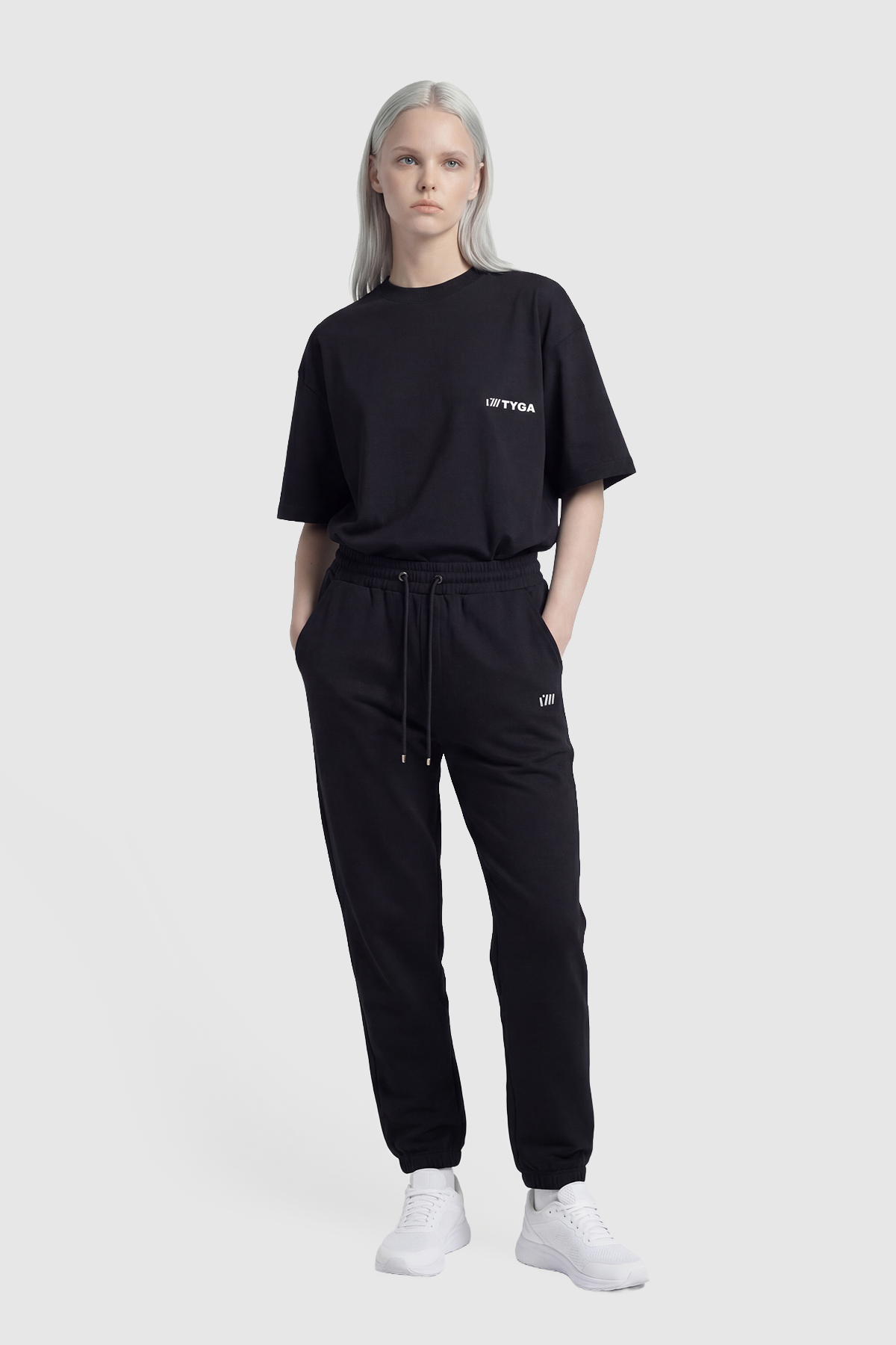 TYGA ICON EMBROIDERY COTTON SWEATPANTS - BLACK