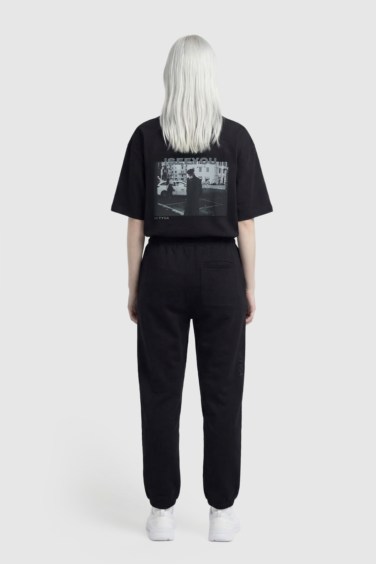 TYGA ICON EMBROIDERY COTTON SWEATPANTS - BLACK