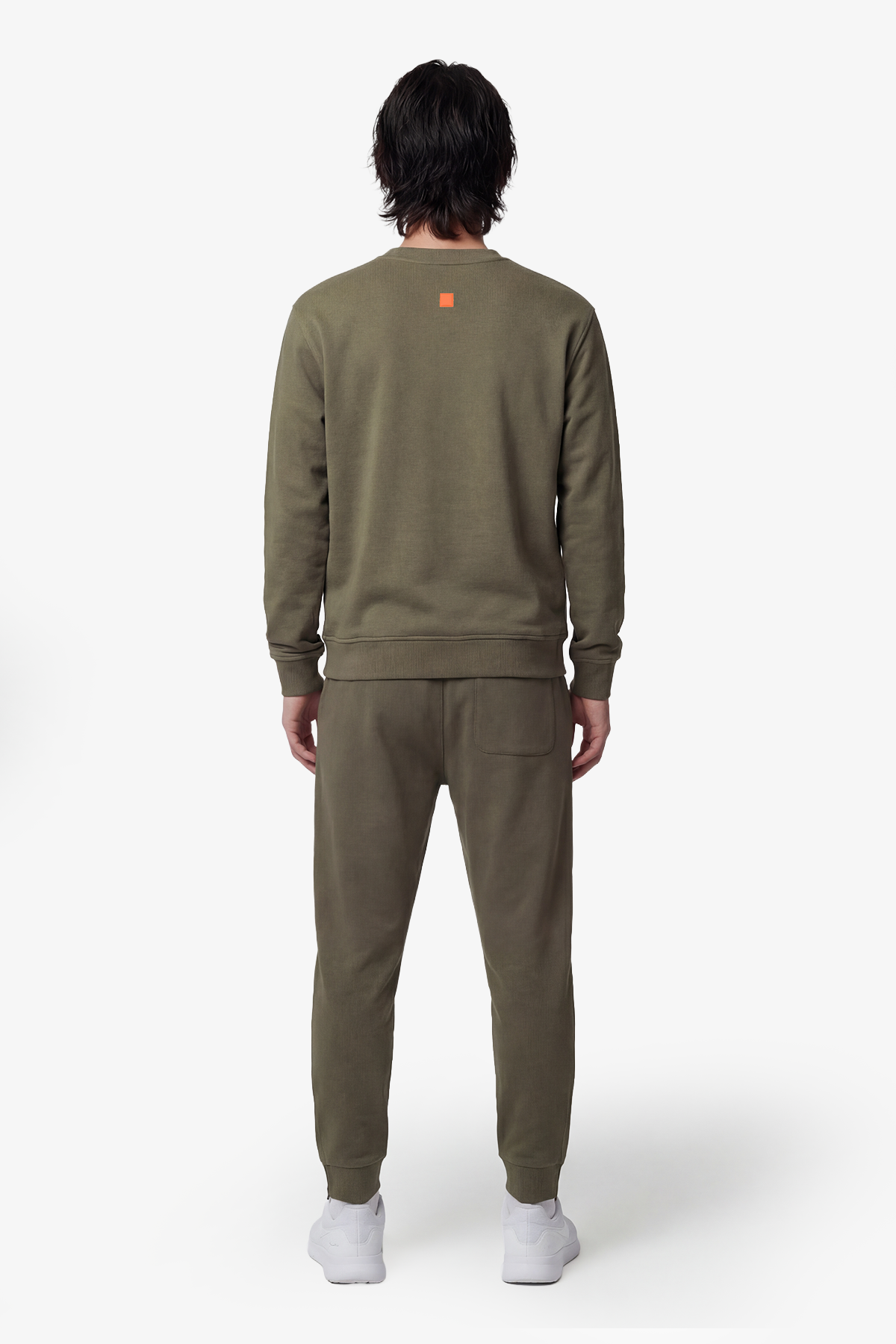 TYGA EMBROIDERY ROUND NECK SWEATER - DRAB GREEN