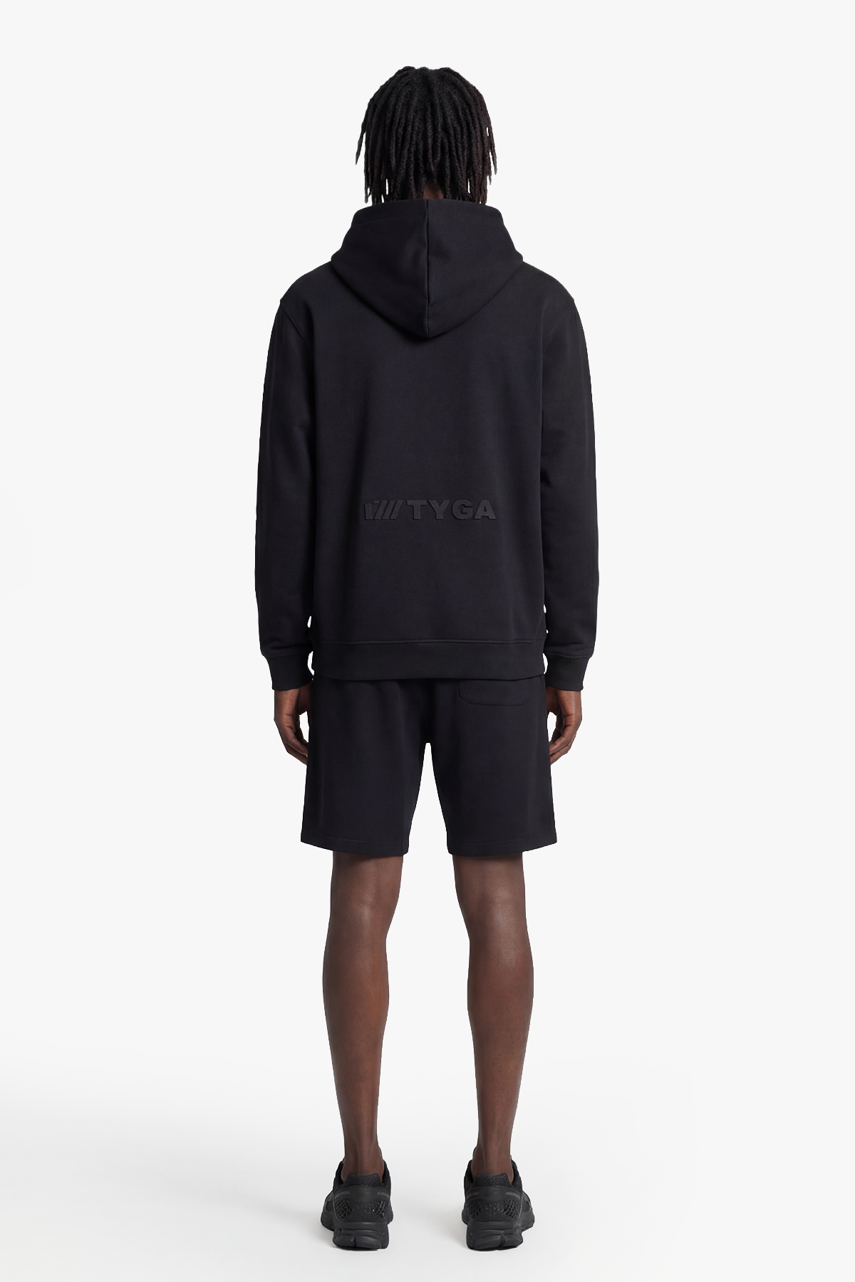 TIGER EMBROIDERY COTTON HOODIE - ANCHOR GRAY