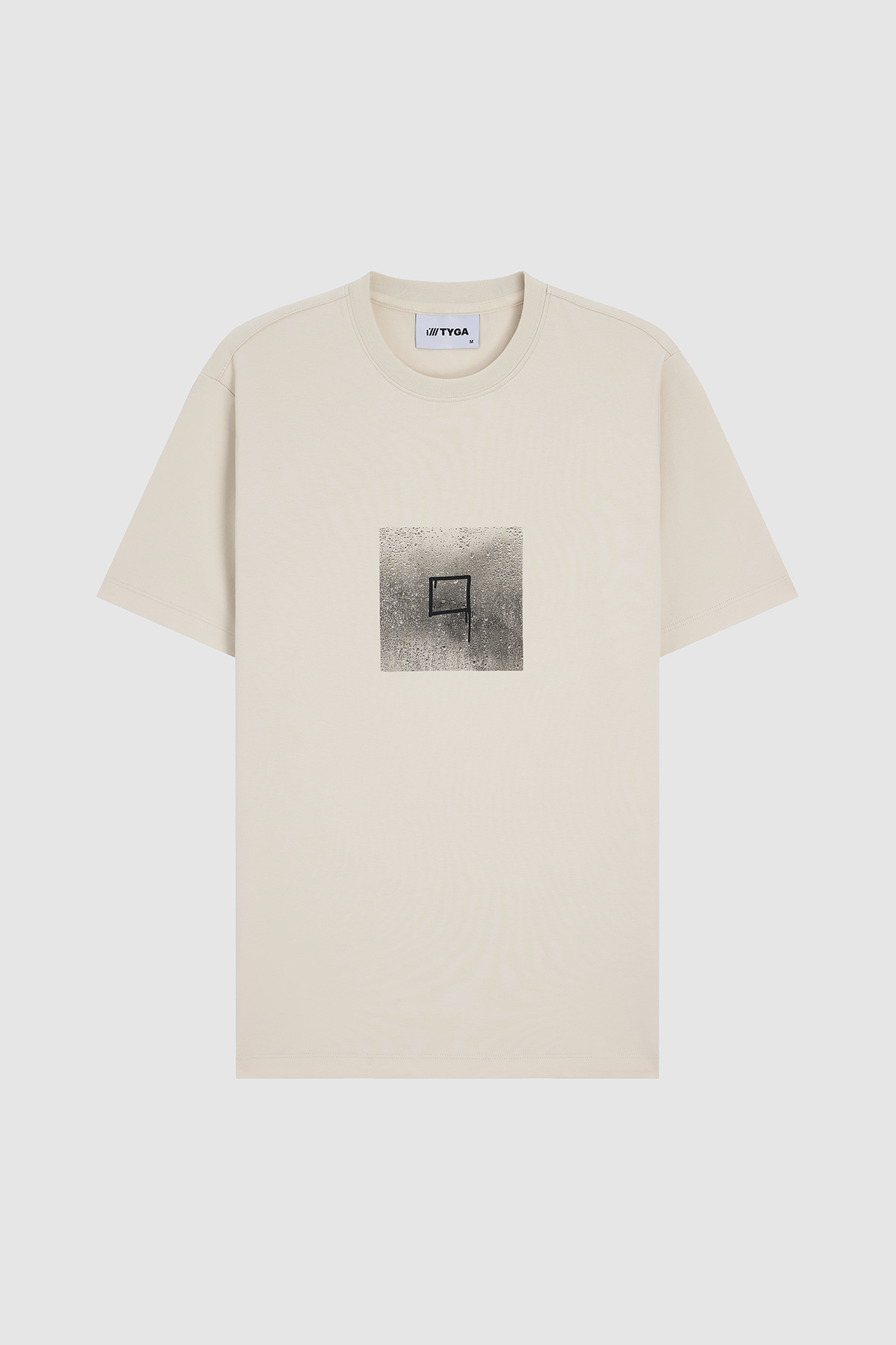 RAINDROP COTTON T-SHIRT - BEIGE