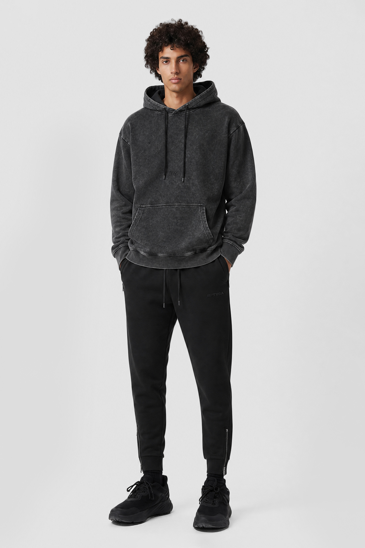 LETTER OF TYGA CONVEX HOODIE - BLACK