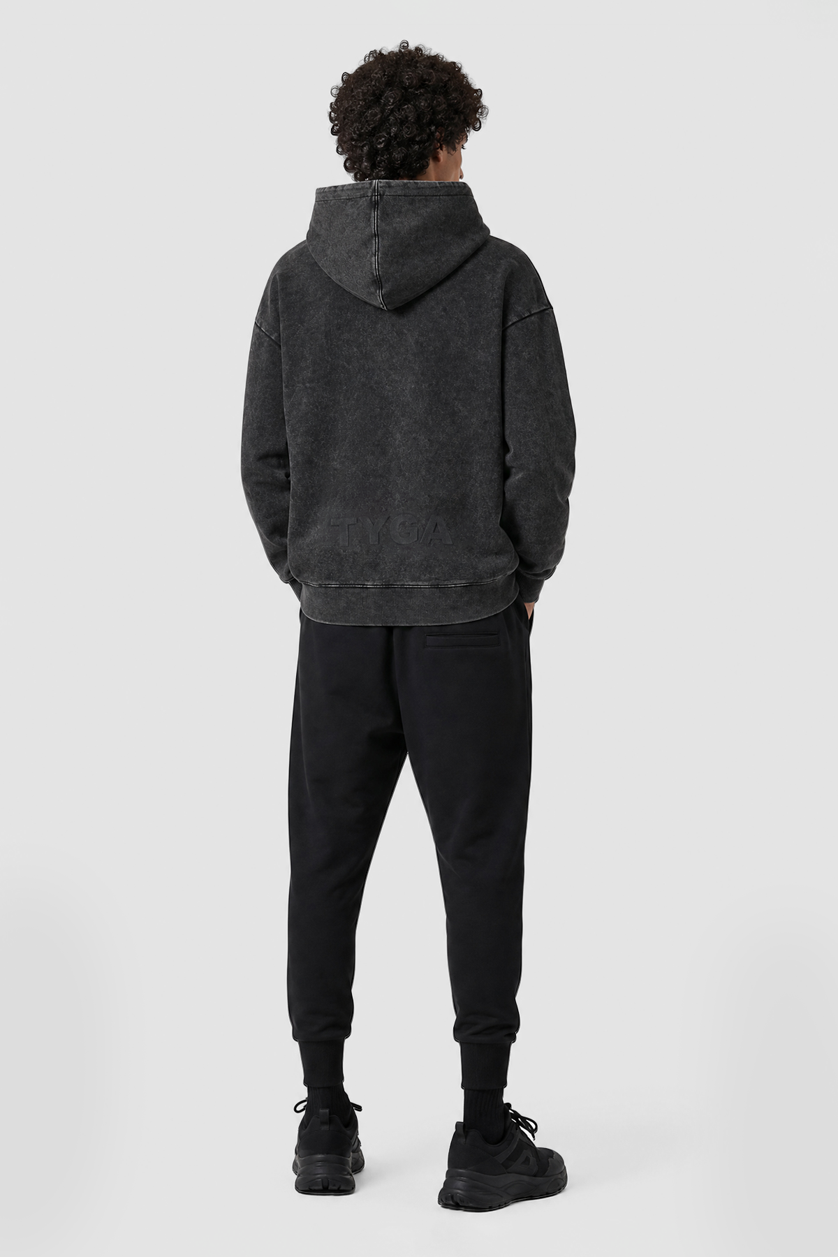 LETTER OF TYGA CONVEX HOODIE - BLACK