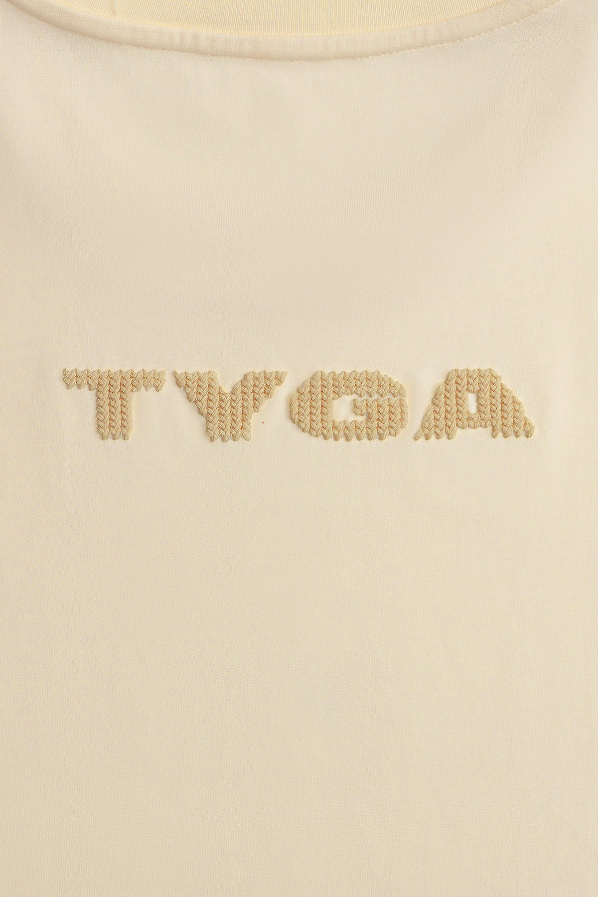 CROSS EMBROIDERY T-SHIRT - BEIGE