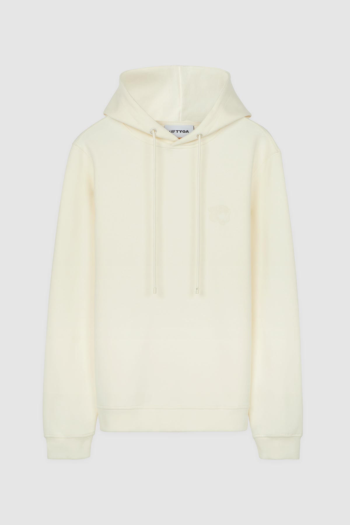 TIGER EMBROIDERY COTTON HOODIE - WHITE