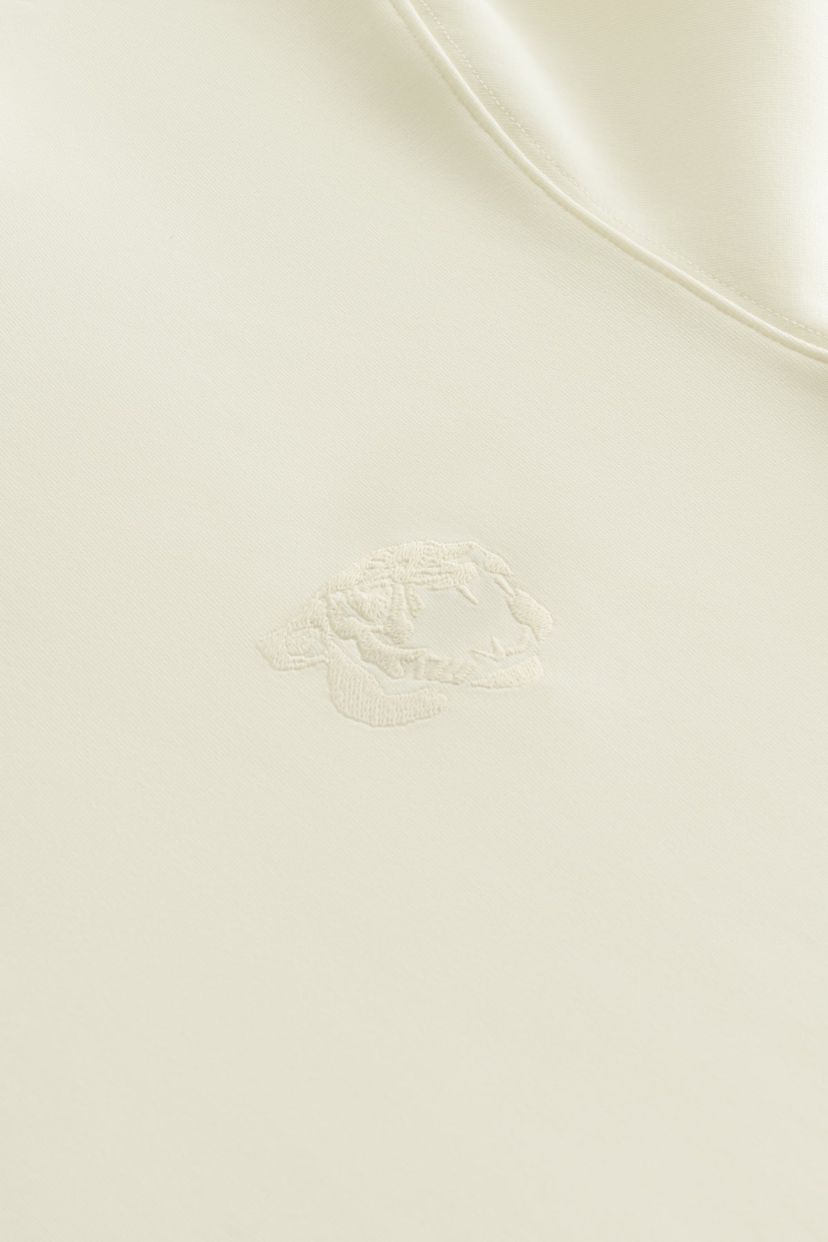 TIGER EMBROIDERY COTTON HOODIE - WHITE