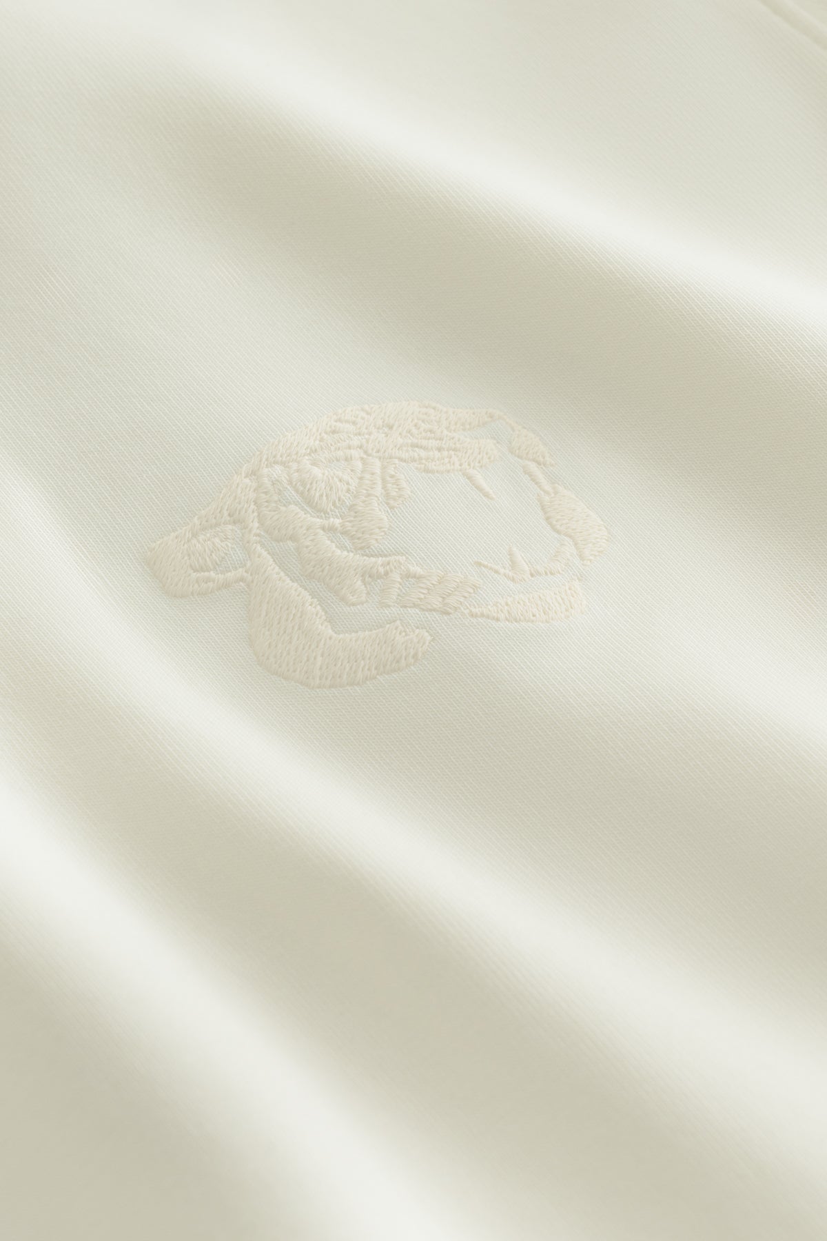 TIGER EMBROIDERY COTTON HOODIE - WHITE