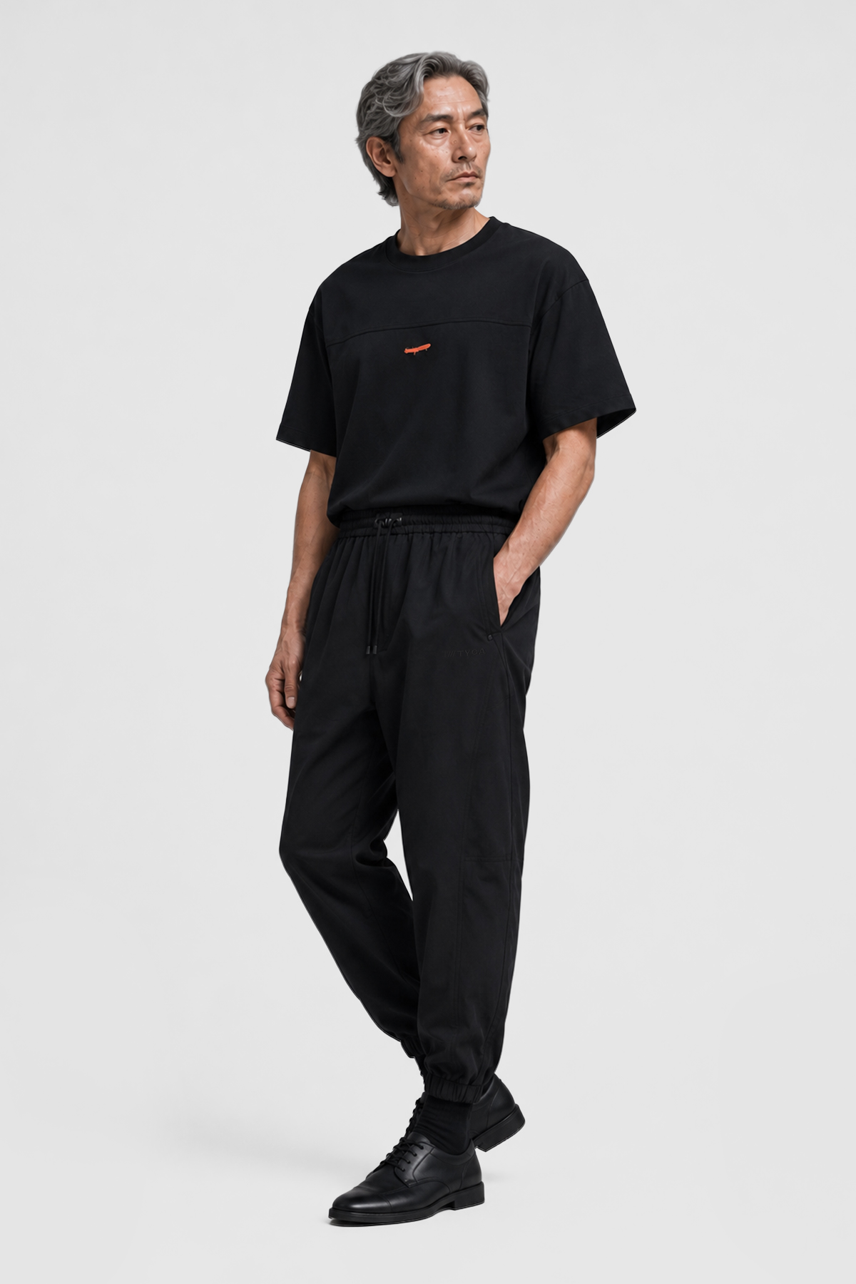 RELAXED TYGA NYLON PANTS - BLACK