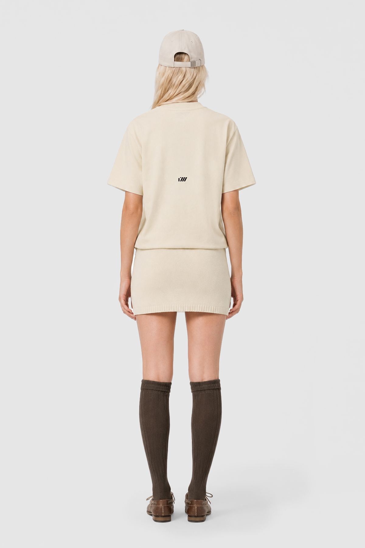 RAINDROP COTTON T-SHIRT - BEIGE