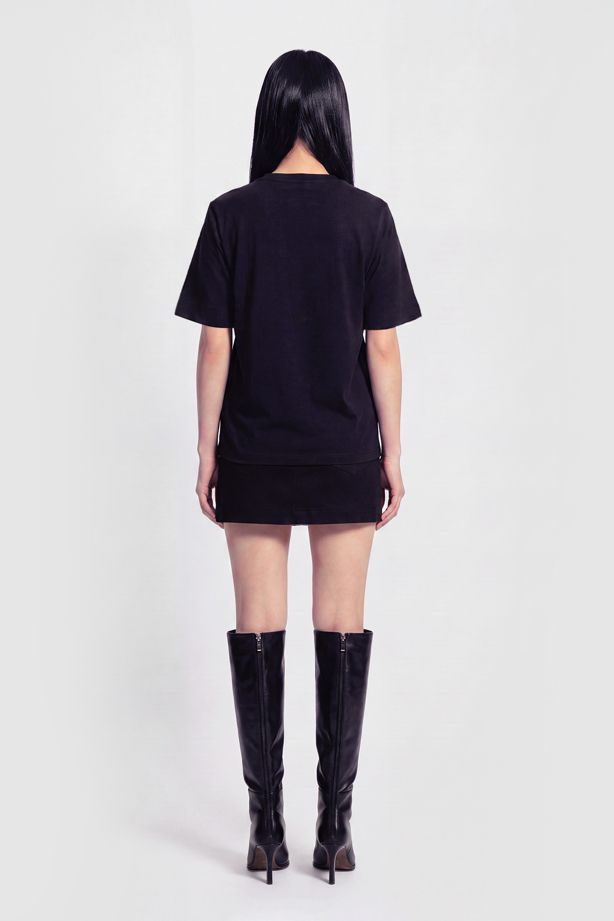 DRIZZLE EMBROIDERY T-SHIRT - BLACK