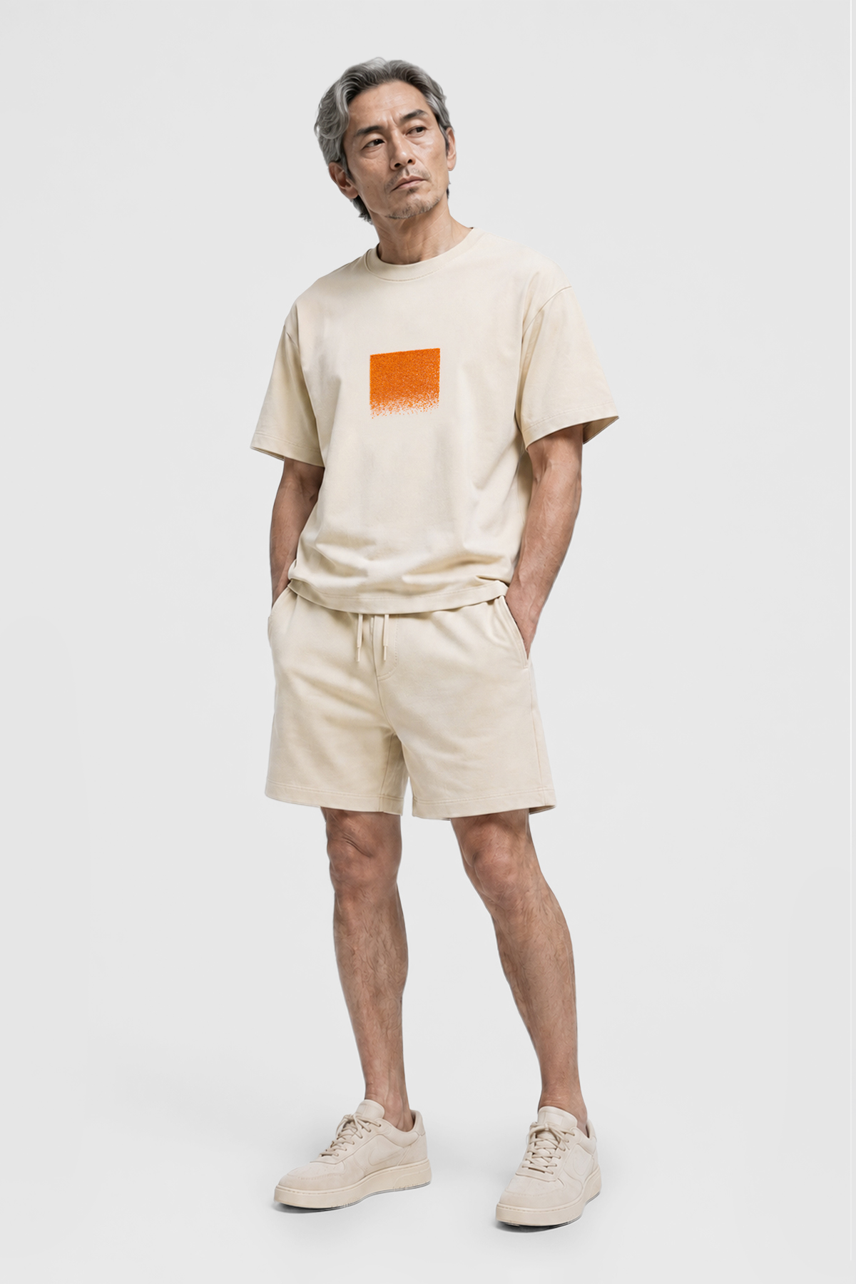 DRIZZLE EMBROIDERY T-SHIRT - BEIGE