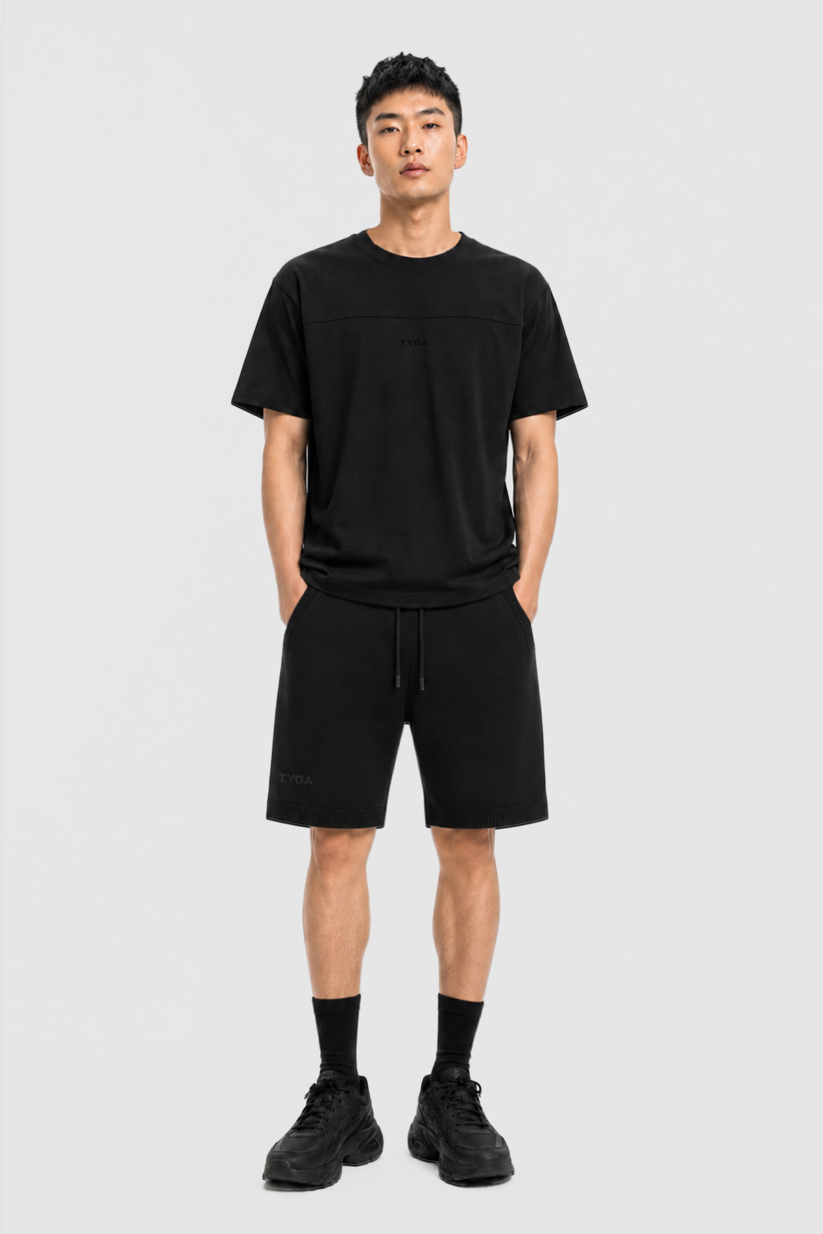 TYGA KNIT SHORTS - BLACK