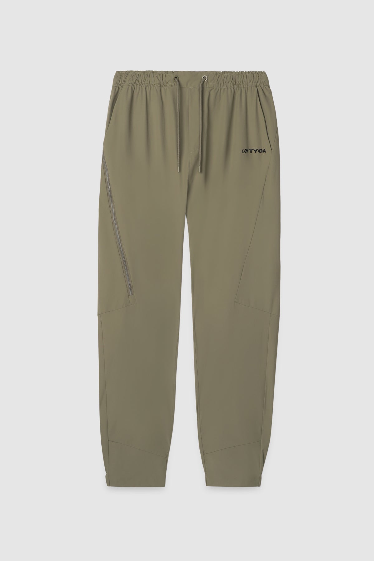 TYGA RUBBER NYLON TRACK PANTS - ARMY GREEN