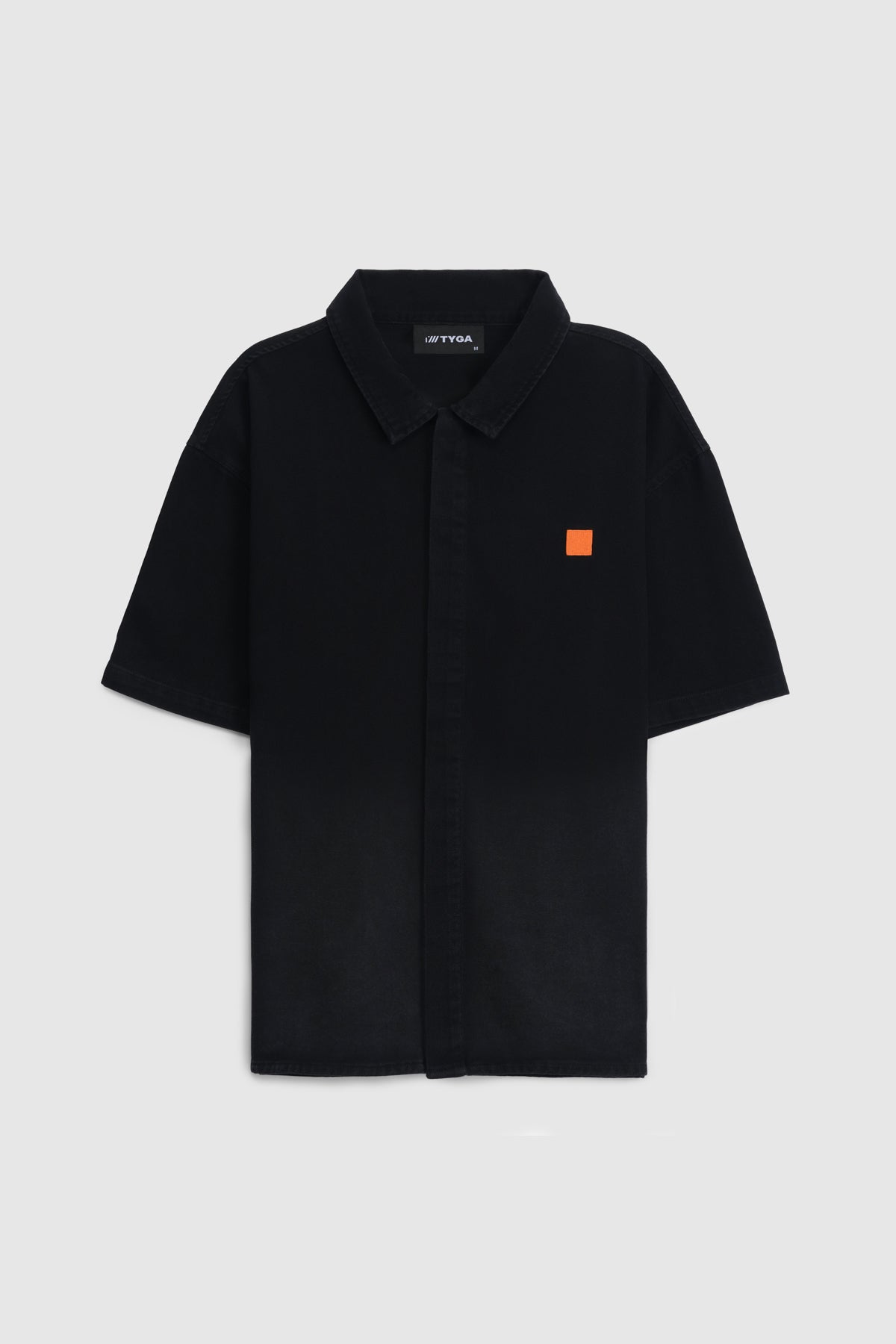 RIPPLE WASHED SHIRT - BLACK