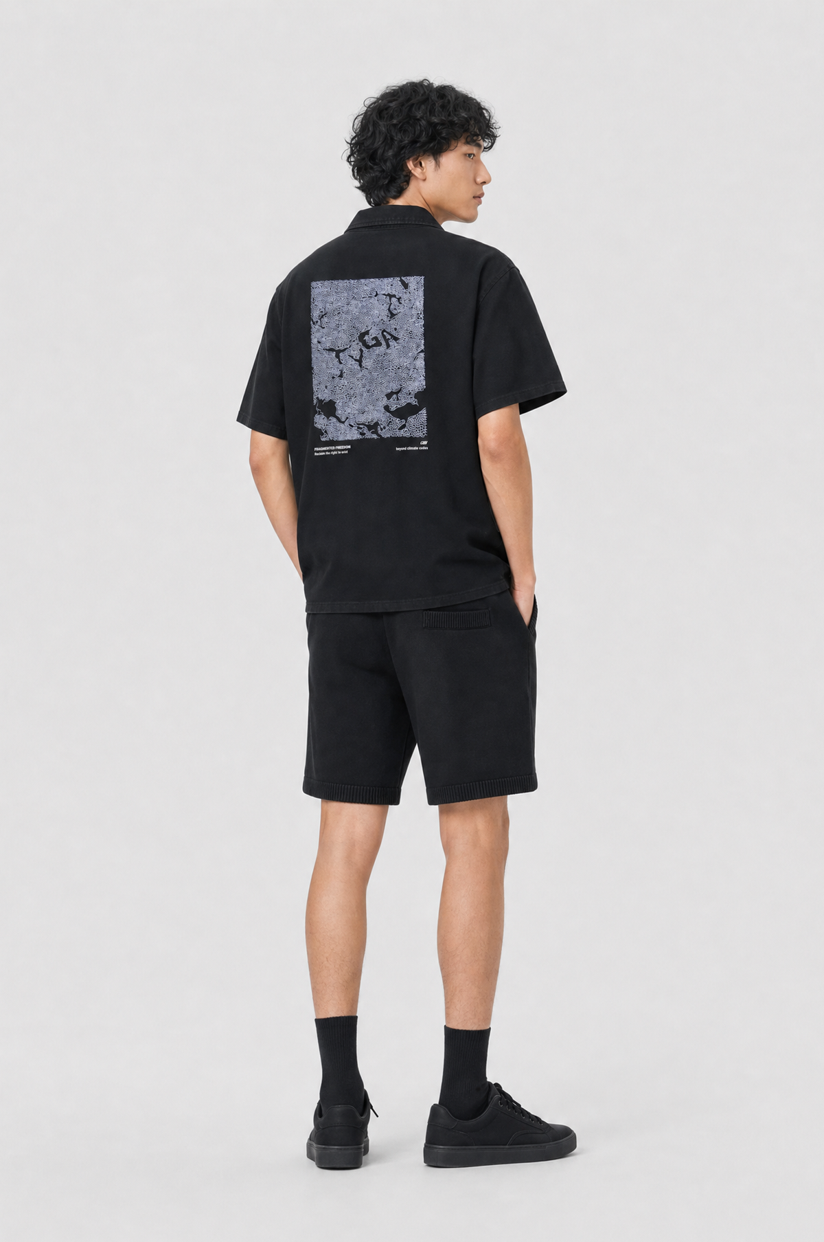 RIPPLE WASHED SHIRT - BLACK