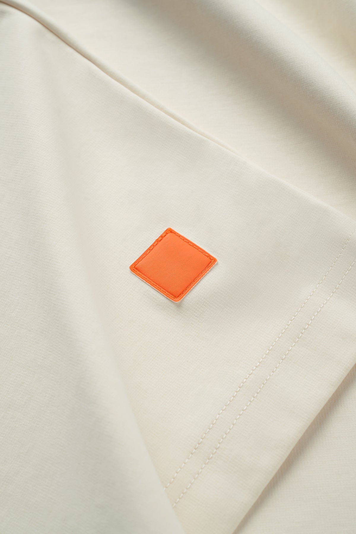 STITCHED SQUARE OVERSIZED T-SHIRT - BEIGE