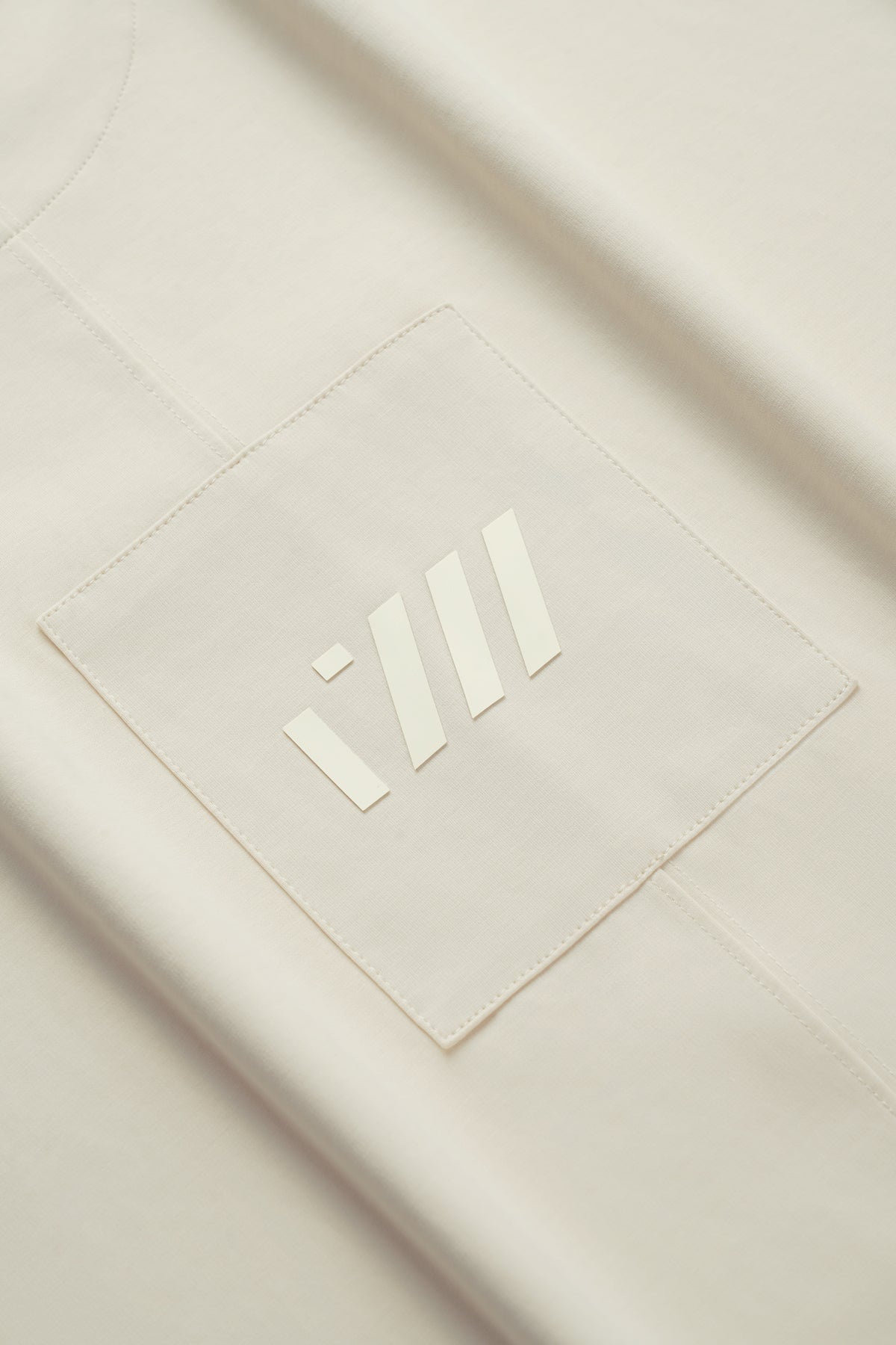 STITCHED SQUARE OVERSIZED T-SHIRT - BEIGE