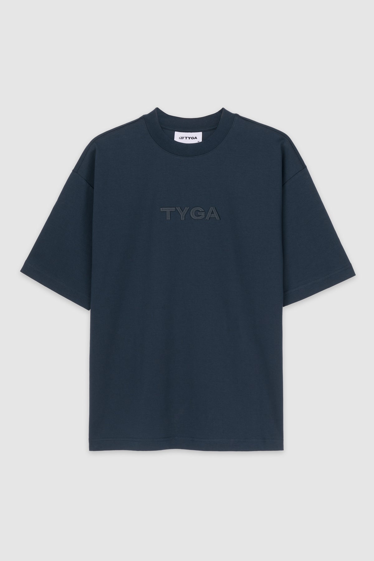STITCHED SQUARE OVERSIZED T-SHIRT - NAVY