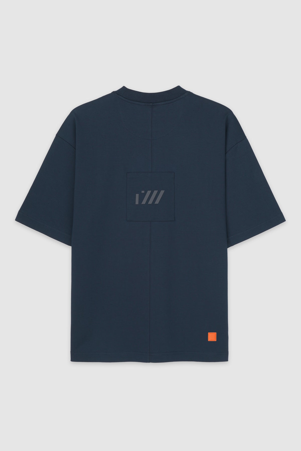 STITCHED SQUARE OVERSIZED T-SHIRT - NAVY