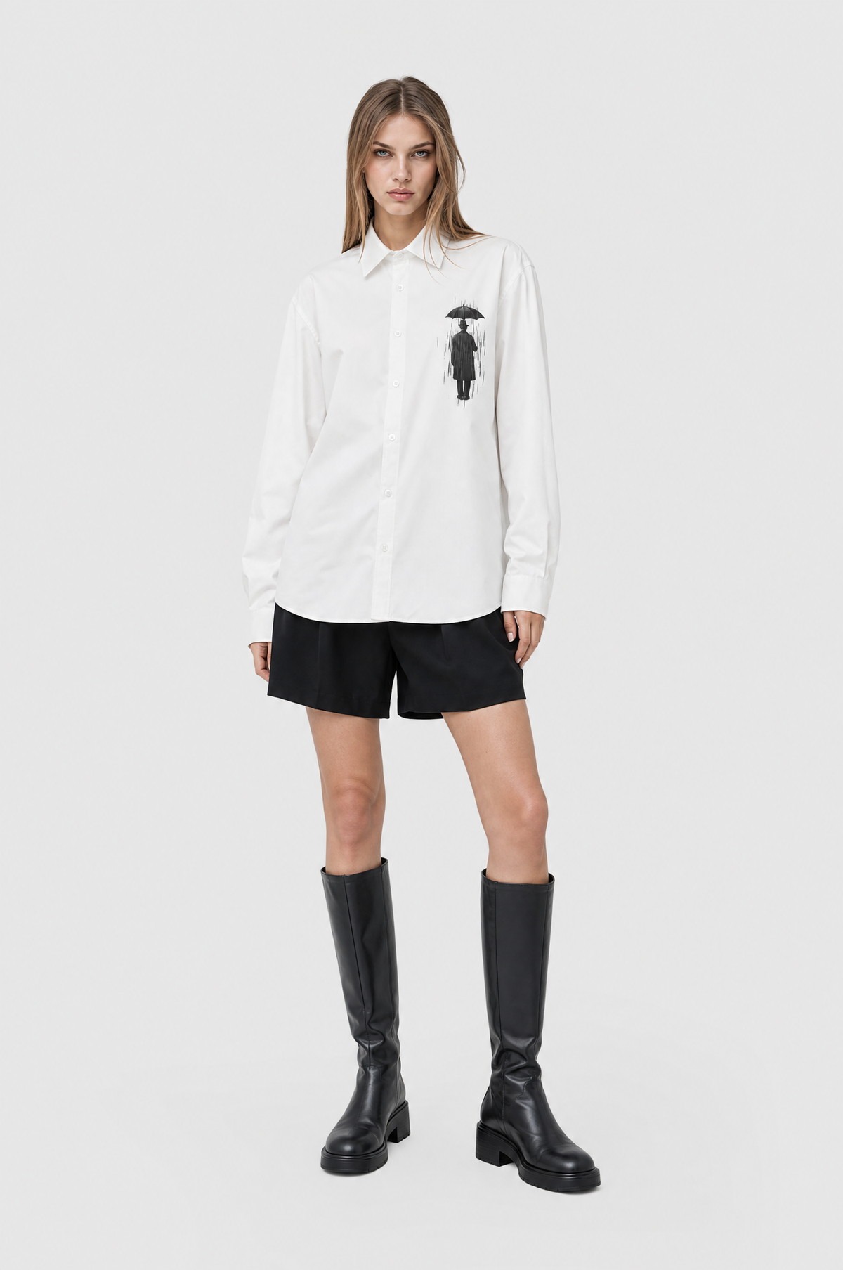 SKYFALL EMBROIDERY SHIRT - WHITE