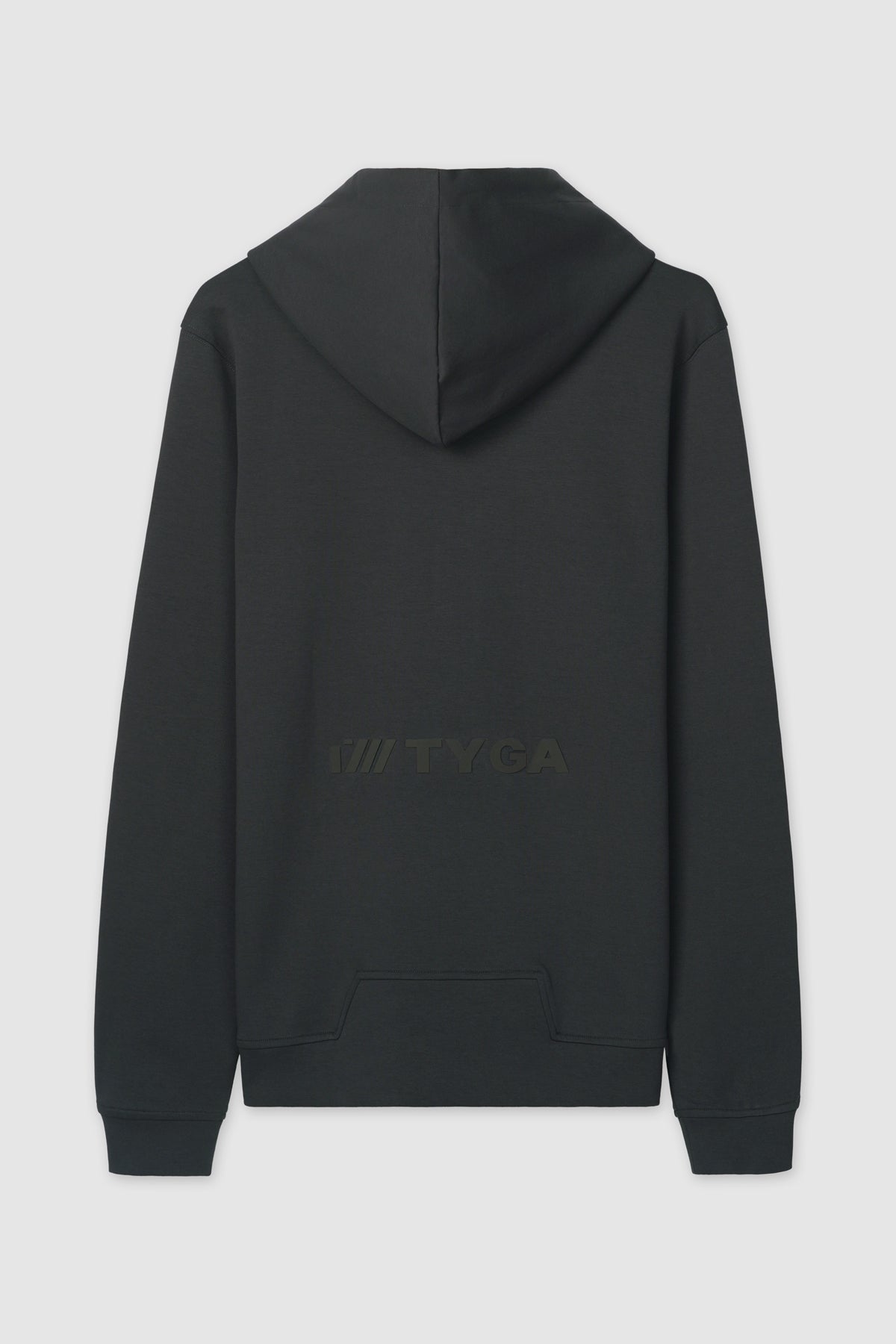 TIGER EMBROIDERY COTTON HOODIE - ANCHOR GRAY