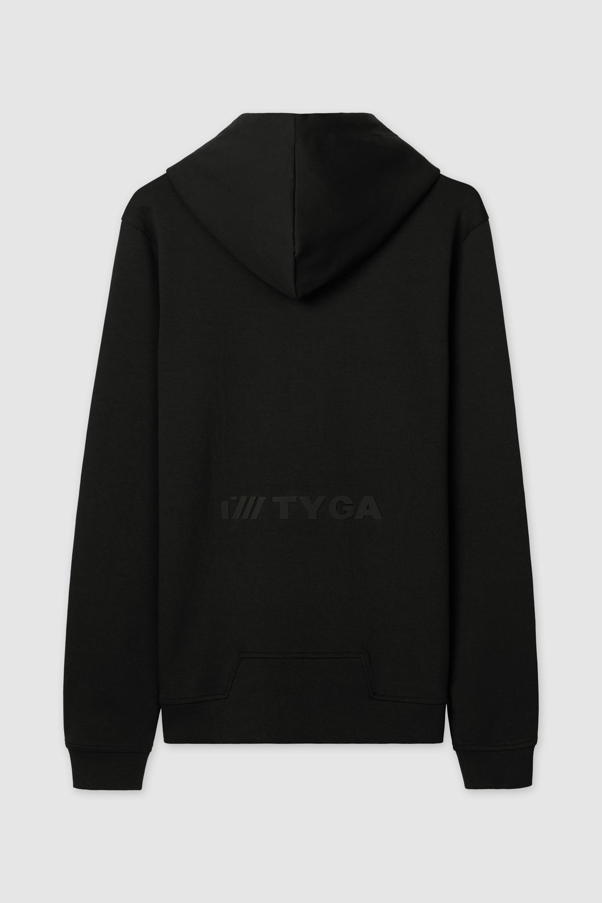 TIGER EMBROIDERY COTTON HOODIE - BLACK