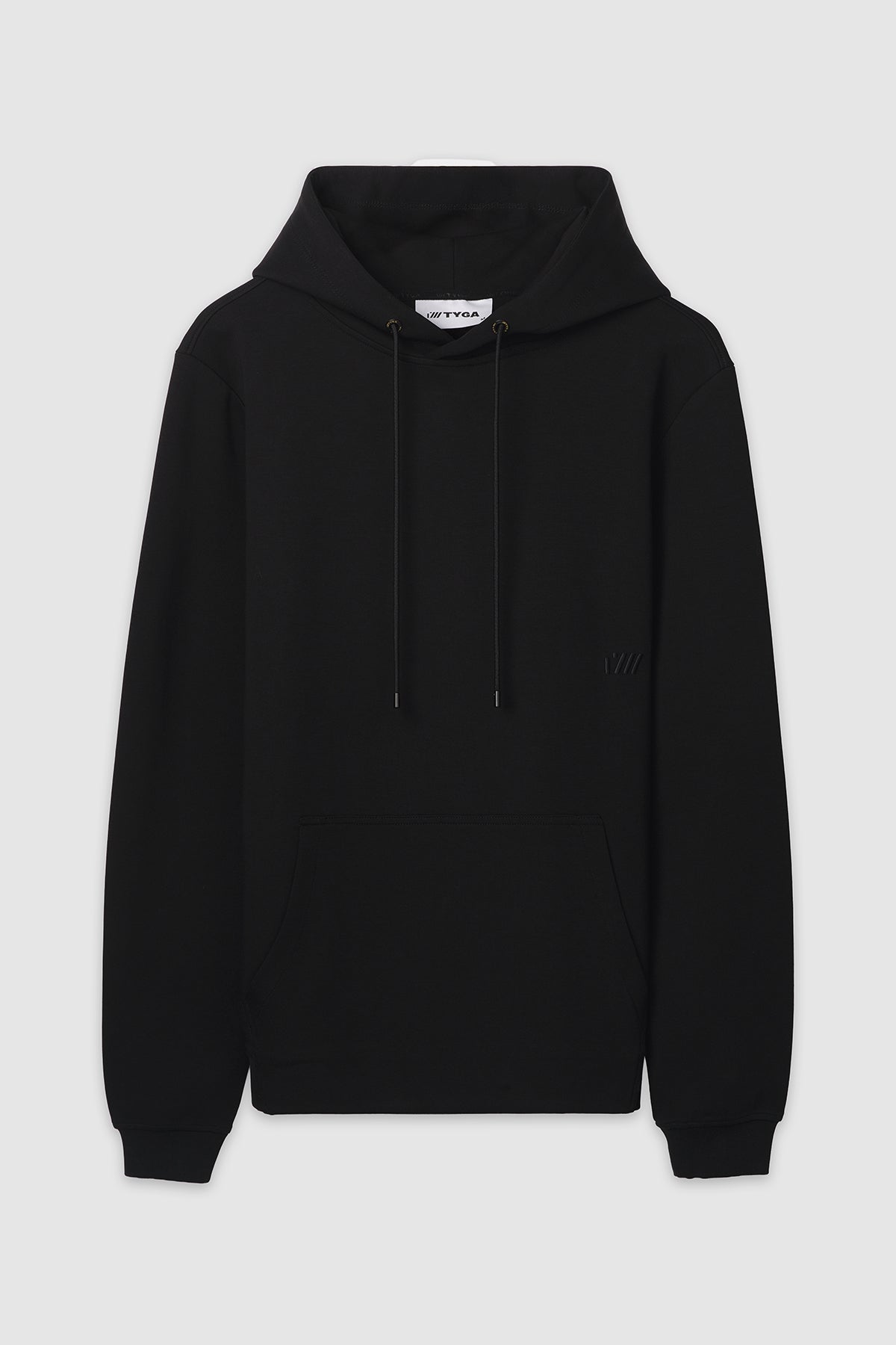TYGA ICON EMBROIDERY COTTON HOODIE - BLACK